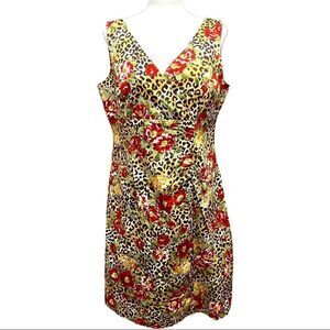 Madison Leigh Floral V-Neck Sleeveless Dress Sz 12